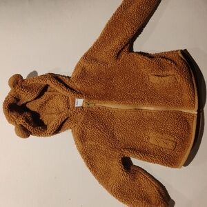 Old Navy Kids Teddy Bear Sherpa Fleece Hoodie Jacket 3T Brown